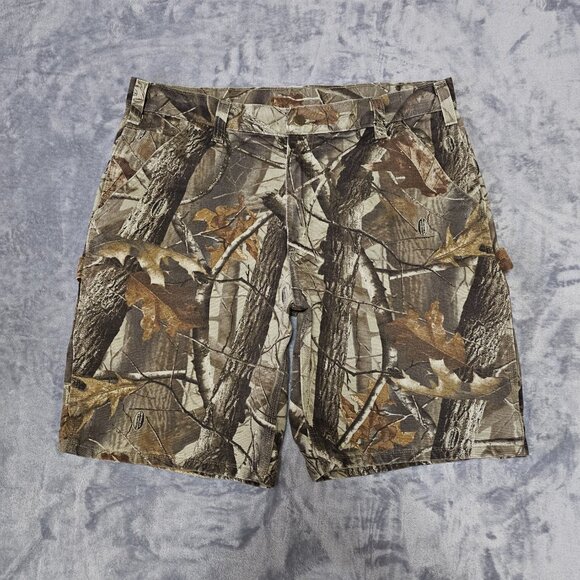 Vintage Carhartt Realtree Camouflage B191 CMO Carpenter Shorts Men's Size 36 - Picture 2 of 10